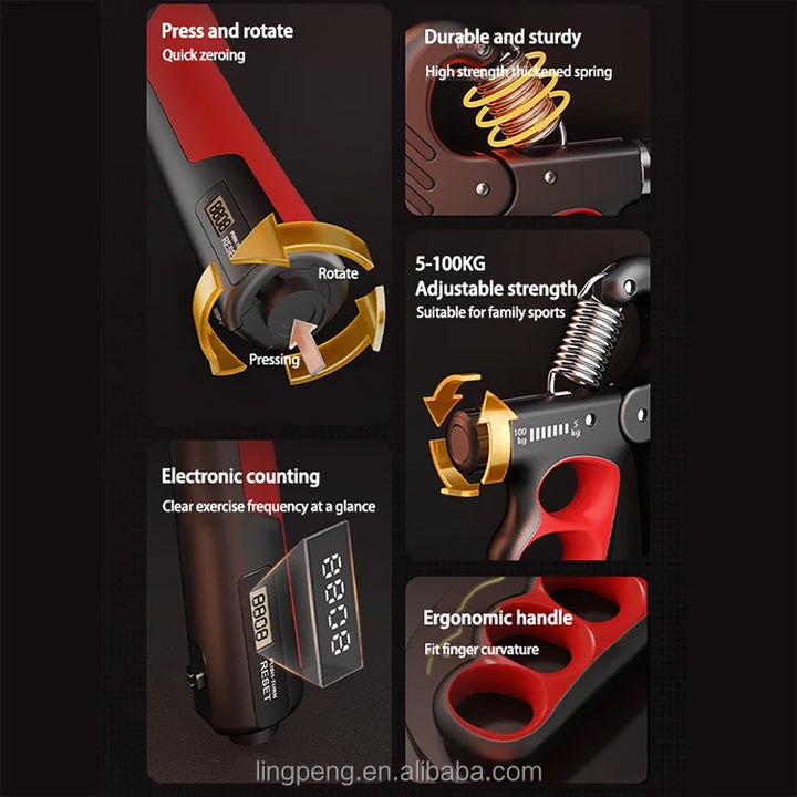 Wrist Rehabilitation Hand Gripper Trainer Multi-Functional Hand Gripper With Counter